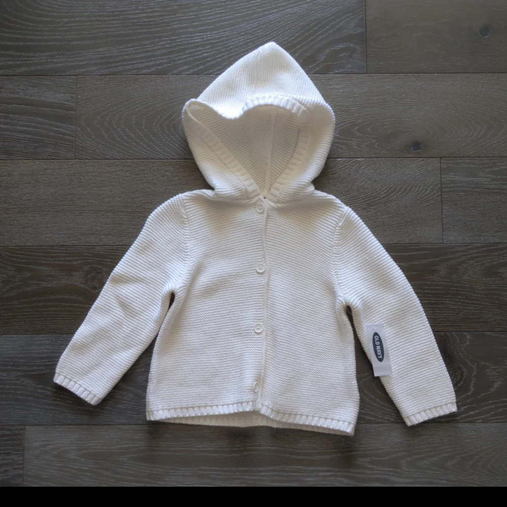 NWT Old Navy Hooded Textured-Knit Cardigan in Sea Salt Size 18-24 Months